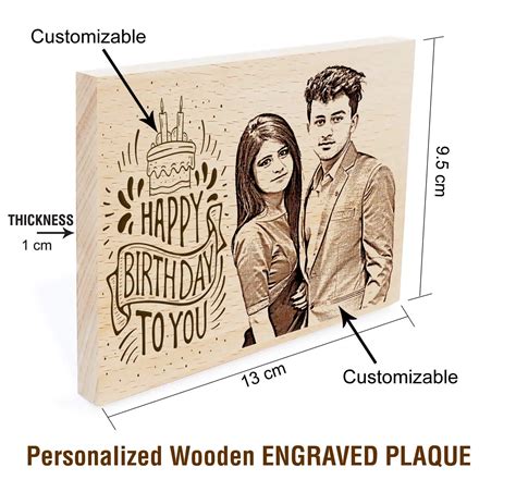 Combo Of Personalized Wooden Engraved Photo Frame And Set Of 9 Love