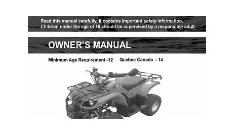 Baja motorsports WD90-UR ATV Owner's Manual | Manualzz