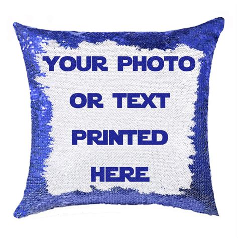Custom Made Sequin Pillow Personalized Phototext Pillow Etsy Magic
