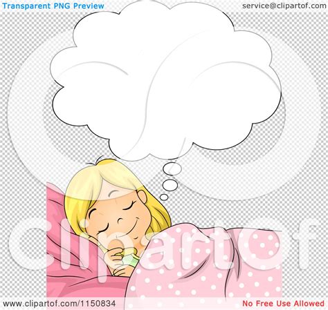 Cartoon Of A Happy Girl Dreaming Royalty Free Vector Clipart By Bnp