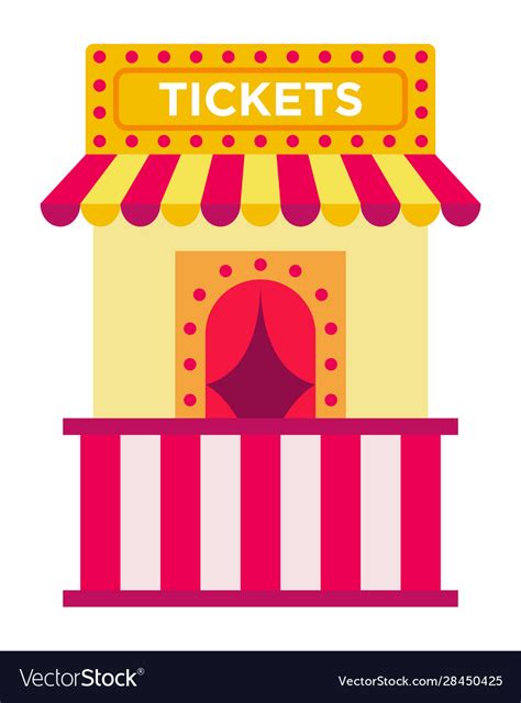 Ticket Booth Icon Flat Isolated Royalty Free Vector Image
