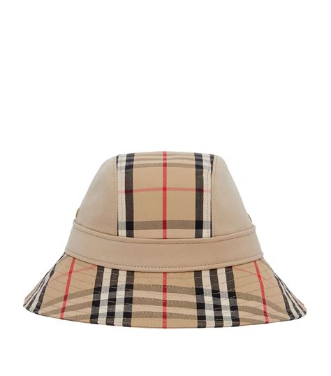 Burberry Neutrals Cotton Gabardine Vintage Check Bucket Hat Harrods Uk