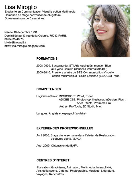 Curriculum Vitae Modelos E Dicas Lisa Novo Post