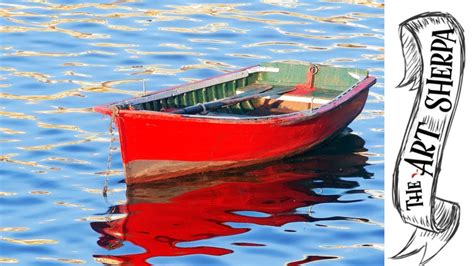Easy Red Boat Acrylic Painting Tutorial For Beginners Step By Step