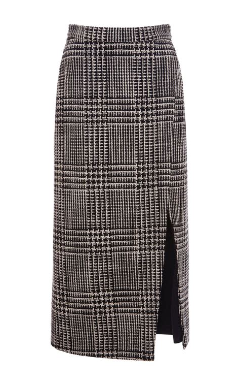 Houndstooth Fleece Wool Pencil Skirt Moda Operandi Wool Pencil