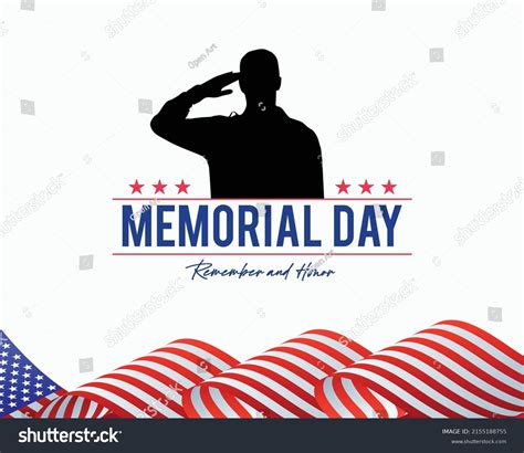 Memorial Day Remember Honor Poster Usa Stock Vector Royalty Free