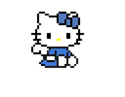 Blue Hello Kitty Pixel Art