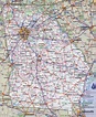 Large detailed roads and highways map of Georgia state with all cities ...