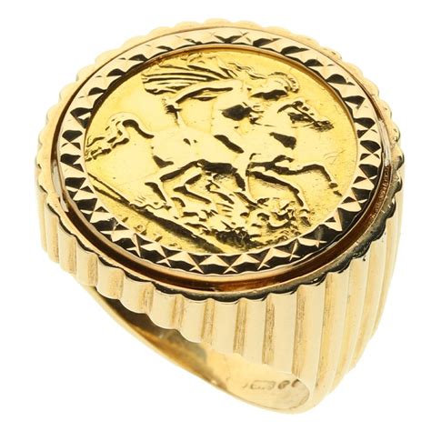 1913 Half Sovereign Coin Ring 1190g Miltons Diamonds