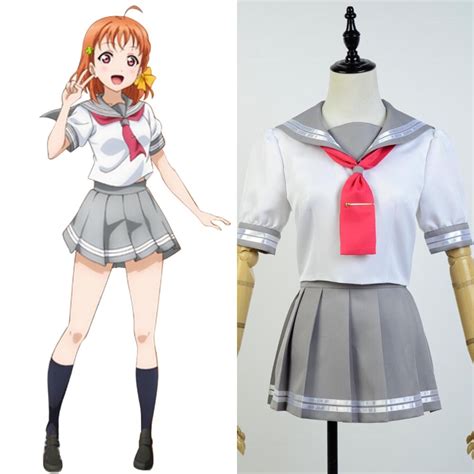 Lovelive Sunshine Cosplay Aqours Takami Chika Sailor Suit Cosplay