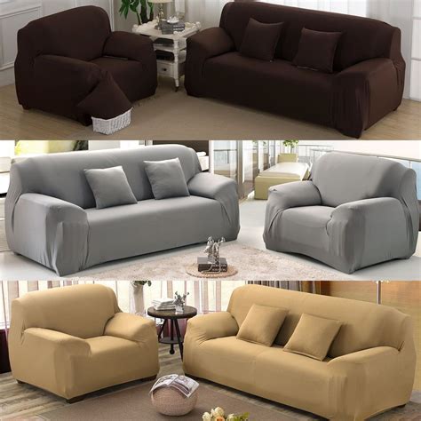 Fashcool Sofa Covers For Living Room Elastic Polyester Sofa Cover Pure Color Stretch Slipcover
