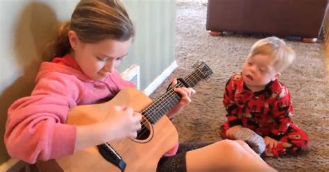 Big Sister Sings You Are My Sunshine To Brother With Down Syndrome