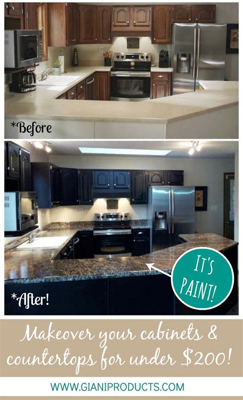 Kitchen cabinet updates on a budget. Kitchen update on a budget! Paint that looks like granite ...