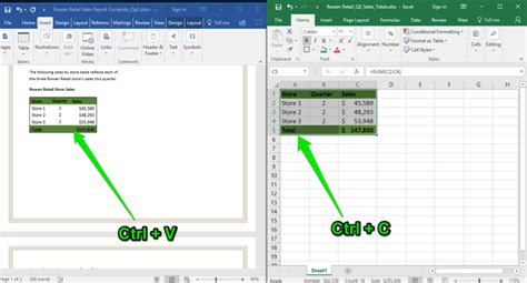 Excel Table In Word Document Computer Applications For Managers