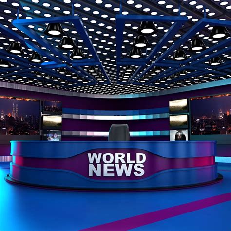 Tv News Room 3d Model