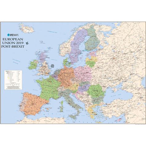 Scottish European Union 2019 Post Brexit Wall Map The Map Shop