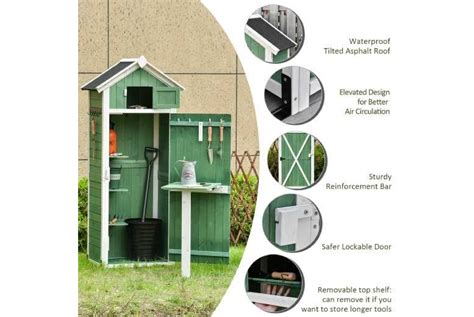 Outsunny Garden Storage Shed Green Leicester Wowcher