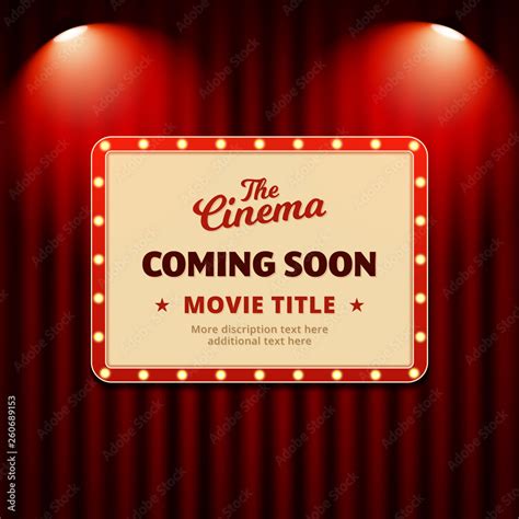 Cinema Movie Coming Soon Poster Promotion Design Retro Billboard Sign