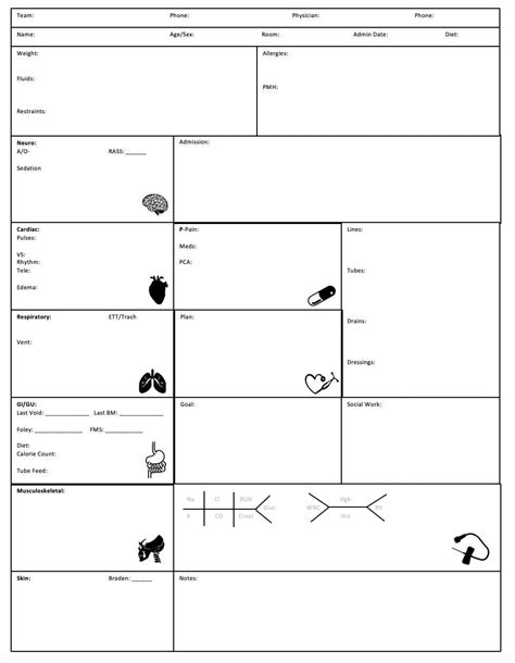 Nursing Report Sheet B Etsy