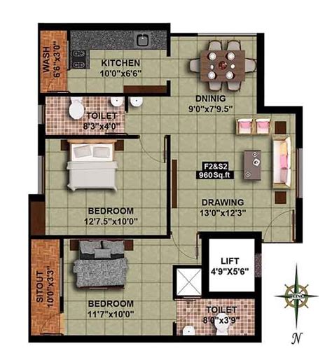 Small 2 Bedroom House Plans With Measurements