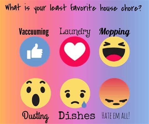 What Is Your Least Favorite House Chore Use The Reactions Below To Let