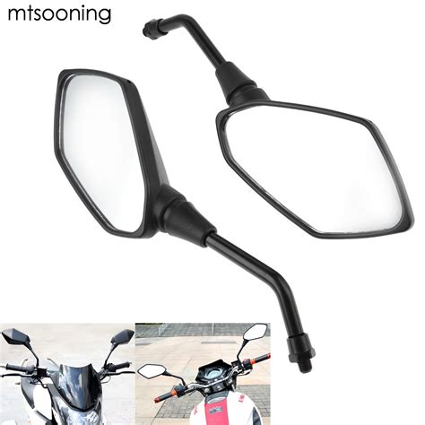 Mtsooning Motorcycle Rearview Side Mirrors 10mm 8mm 1 Pair Motorbike