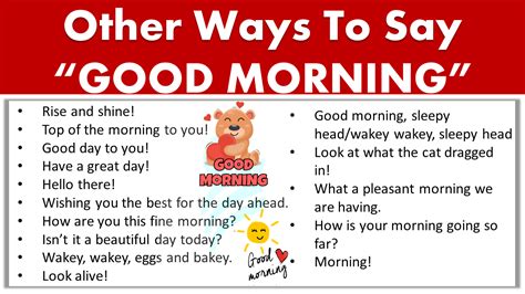 Ways To Say Good Morning Creative Ways Of Good Morning Englishilm