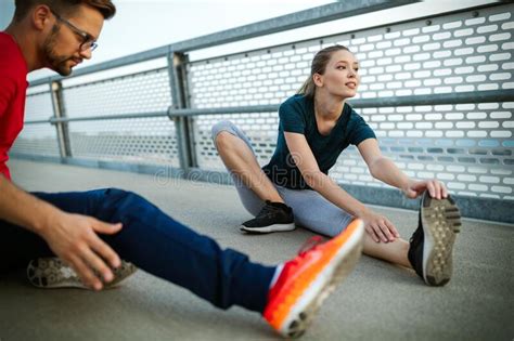 Young People Running And Exercising Living Healthy Sporty Lifestyle