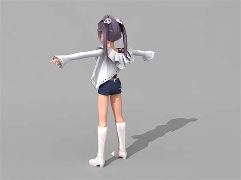 Cute Anime Girl 3d Model 3ds Max Files Free Download Modeling 33983 On Cadnav