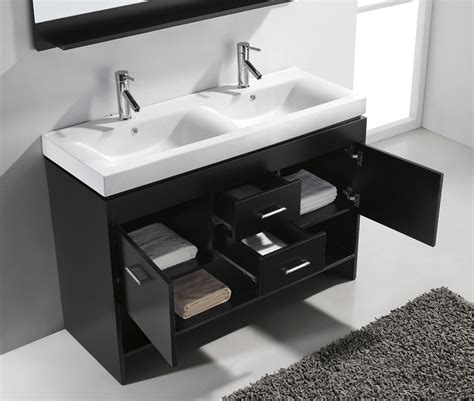 Other bathroom vanity mirror features to keep in mind are fog. 48" Double Bath Vanity in Espresso with White Ceramic Top ...