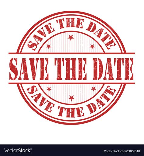 Save The Date Stamp Royalty Free Vector Image Vectorstock