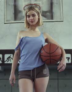 Wallpaper Portrait Display Tank Top Short Shorts Bare Shoulders Short Hair Basketball