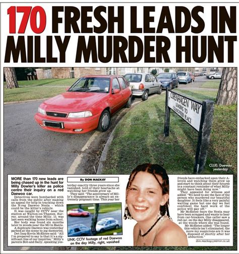 Millie dowler on wn network delivers the latest videos and editable pages for news & events, including entertainment, music, sports, science and more, sign up and share your playlists. Was Milly Dowler alive in red car? Levi Bellfield's sick ...