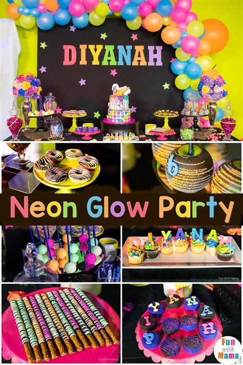 Neon Party Glow In The Dark Party For 6th Birthday Party Fun With Mama
