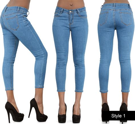 Womens Sexy Blue Skinny Fit Jeans Ladies Stretch Jeggings Size 6 8 10
