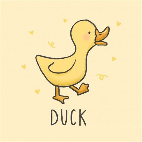Premium Vector Cute Duck Cartoon Hand Drawn Style Cute Cartoon Drawings Cartoon Drawings