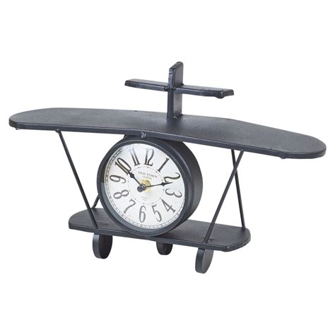 Novelty Air Plane Clock Watch Home Office Decor Shelf Bookcase Filler