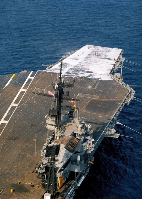 An Aerial Starboard Quarter View Of The Aircraft Carrier Uss John F