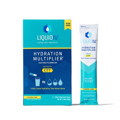 Liquid Iv Hydration Multiplier Electrolyte Powder Packet Drink Mix Lemon Lime 6 Ct