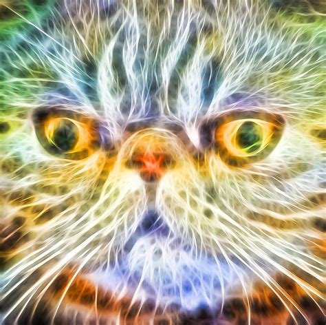 Fractal Cat Fractal Art Cat Art Fire Art