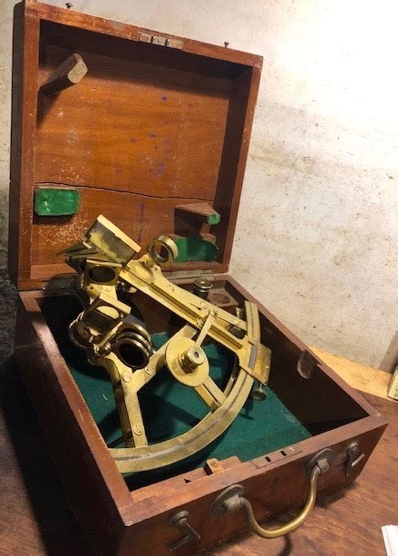 sextant double frame watkins and hill london fitted case fleaglass