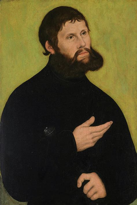 Portrait Of Martin Luther As Junker Jorg Painting By Lucas Cranach The