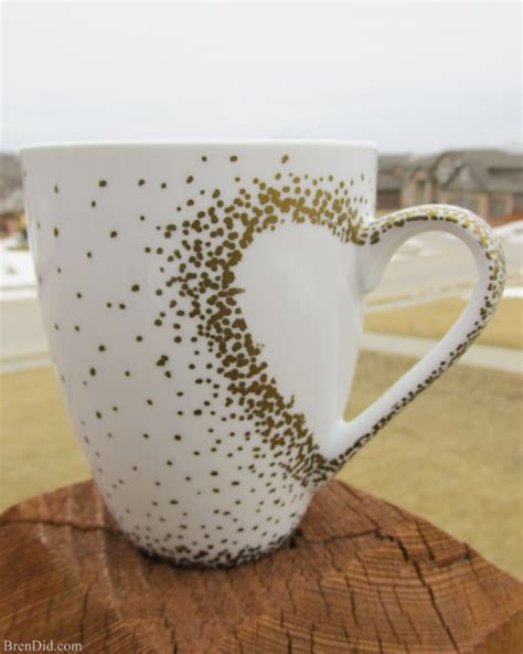 Hand painted gift is useful and thoughtful. DIY Craft Project: Sharpie Mug Tutorial - Bren Did