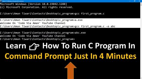 How To Run C Program In Command Prompt Write C Code In Notepad In Hindi Cmd Youtube