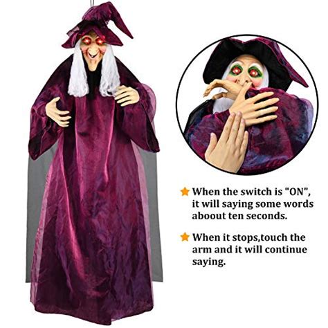 Ayogu 71 Hanging Talking Witch Animated Witch Indoor Outdoor