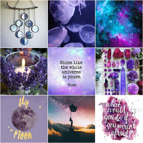 Purple Moon Witchy Mood Inspiration Board Morning Greeting Mood