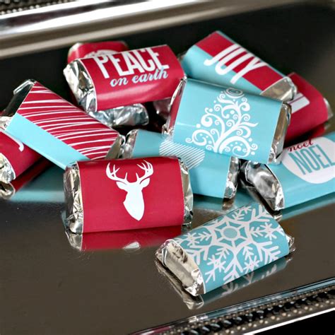 The template is sized for candy bars that measure approximately 5 inches by 2.25 inches, but it can be. Christmas Candy Bar Wrappers - Printable Digital File - Instant Download - Mini Candy Bar ...