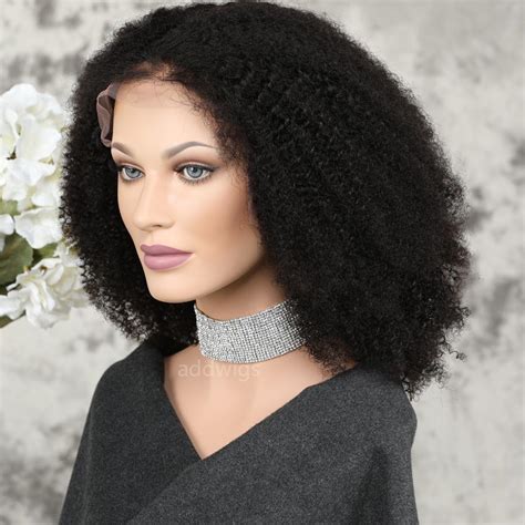 Afro Kinky Curly Human Hair Lace Front Wigs For Black Women Uk
