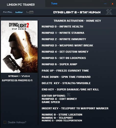 Dying Light 2 Stay Human Trainer 16 V1 0 4 LinGon GAME TRAINER