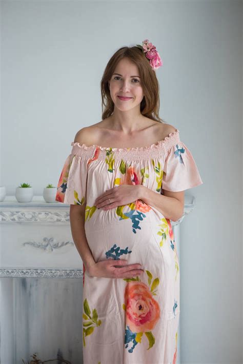 Blush Floral Maternity Maxi Dress Maternity Summer Dress Etsy